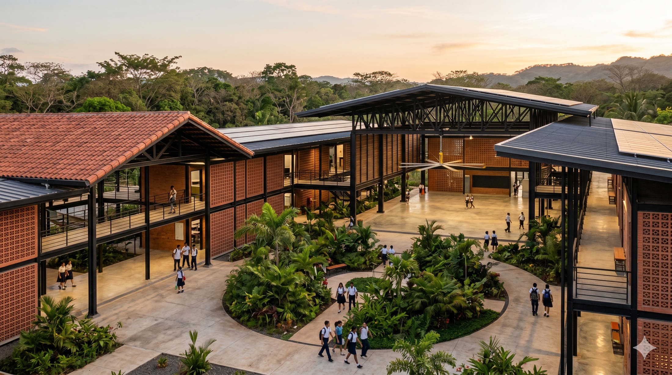 Campus dentro de Hacienda Pinilla al atardecer
